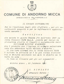 Il sindaco di Andorno Micca certifica la bontà dei prodotti del Liquorificio Rapa